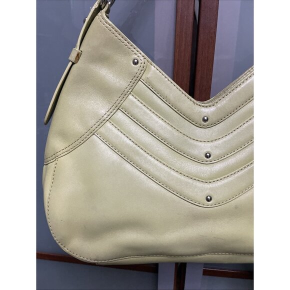 COLE HAAN Trinity Y2K Avocado Green Leather Shoulder Handbag Purse Vintage 90s - Picture 14 of 15